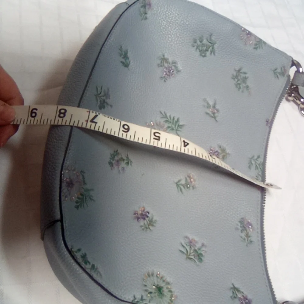 Coach Light Gray Floral Crossbody Bag - Picture 7 of 7